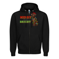 Black merry and bright labrador Zipper Hoodie - RanaPortraitStore