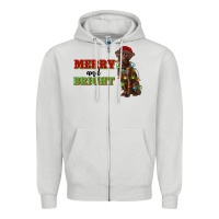 Dove Grey merry and bright labrador Zipper Hoodie - RanaPortraitStore