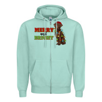 Seafoam merry and bright labrador Zipper Hoodie - RanaPortraitStore