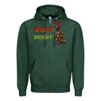 Sports Green merry and bright labrador Zipper Hoodie - RanaPortraitStore