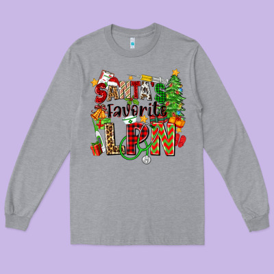 Santa's Favorite Lpn Long Sleeve Tee Designed By Zillion Design Studio