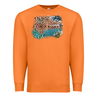 Carrot Leopard Wood Cowhide Pattern Mixed Western Frame Premium Sweatshirt - Bettercallsaul