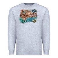 Heather Grey Leopard Wood Cowhide Pattern Mixed Western Frame Premium Sweatshirt - Bettercallsaul
