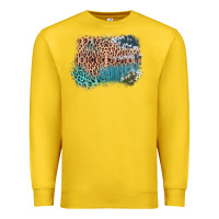 Lemon Leopard Wood Cowhide Pattern Mixed Western Frame Premium Sweatshirt - Bettercallsaul