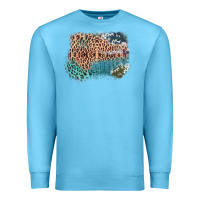 Ocean Blue Leopard Wood Cowhide Pattern Mixed Western Frame Premium Sweatshirt - Bettercallsaul