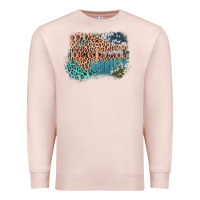Pale Pink Leopard Wood Cowhide Pattern Mixed Western Frame Premium Sweatshirt - Bettercallsaul