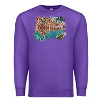 Purple Leopard Wood Cowhide Pattern Mixed Western Frame Premium Sweatshirt - Bettercallsaul