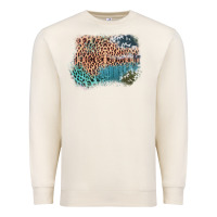 Sandshell Leopard Wood Cowhide Pattern Mixed Western Frame Premium Sweatshirt - Bettercallsaul