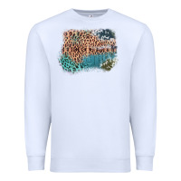 White Leopard Wood Cowhide Pattern Mixed Western Frame Premium Sweatshirt - Bettercallsaul