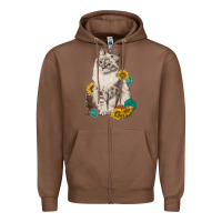 Chestnut siberian cat sunflower and gemstone Zipper Hoodie - texasbilliewilder