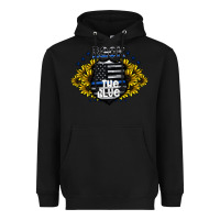 Black back the blue Heavyweight Hoodie - CowhideDigitalArt