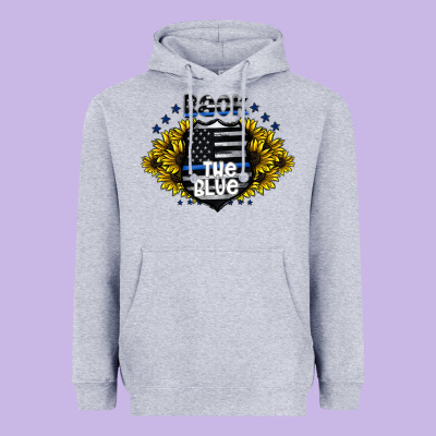 Back The Blue Heavyweight Hoodie Designed By Cowhidedigitalart