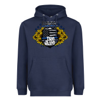 Navy back the blue Heavyweight Hoodie - CowhideDigitalArt
