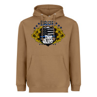 Toasted Coconut back the blue Heavyweight Hoodie - CowhideDigitalArt