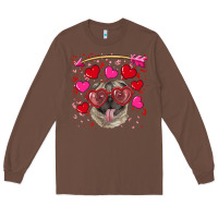 Chestnut Valentine's day  pug Long Sleeve Tee - RanaPortraitStore