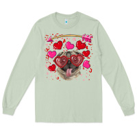 Matcha Valentine's day  pug Long Sleeve Tee - RanaPortraitStore