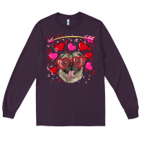 Plum Valentine's day  pug Long Sleeve Tee - RanaPortraitStore