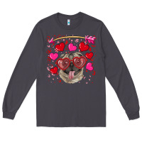 Smoke Valentine's day  pug Long Sleeve Tee - RanaPortraitStore