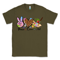 Army Green peace love art Classic Tee - texasbilliewilder