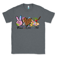 Charcoal Heather peace love art Classic Tee - texasbilliewilder
