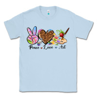 Dusty Blue peace love art Classic Tee - texasbilliewilder