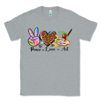Heather Grey peace love art Classic Tee - texasbilliewilder