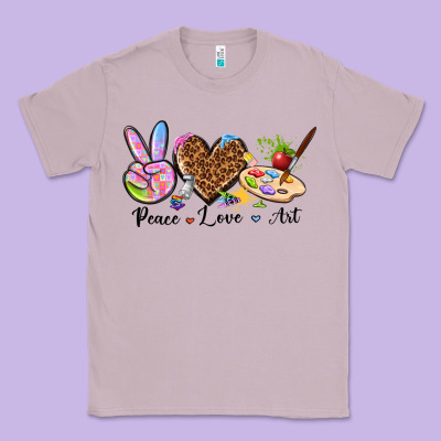 Peace Love Art Classic Tee Designed By Texasbilliewilder