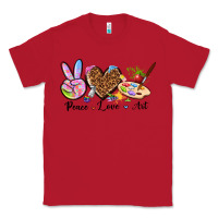 Red peace love art Classic Tee - texasbilliewilder