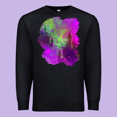 Castle Halloween Patch Premium Sweatshirt Designed By Bundleandbundleshop