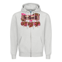 Dove Grey football grandma with leopard Zipper Hoodie - Zillion Design Studio