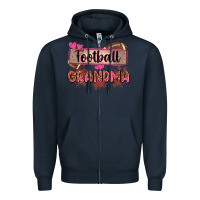 Navy football grandma with leopard Zipper Hoodie - Zillion Design Studio