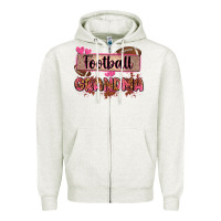 Oatmeal Heather football grandma with leopard Zipper Hoodie - Zillion Design Studio