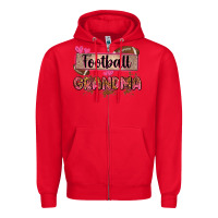Red football grandma with leopard Zipper Hoodie - Zillion Design Studio