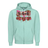 Seafoam football grandma with leopard Zipper Hoodie - Zillion Design Studio