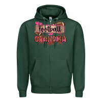 Sports Green football grandma with leopard Zipper Hoodie - Zillion Design Studio