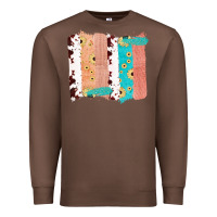 Chestnut Western Cowhide Sunflower Jute Glitter Farm Life Brush Stroke Premium Sweatshirt - Bettercallsaul