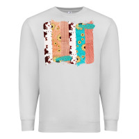 Dove Grey Western Cowhide Sunflower Jute Glitter Farm Life Brush Stroke Premium Sweatshirt - Bettercallsaul