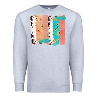 Heather Grey Western Cowhide Sunflower Jute Glitter Farm Life Brush Stroke Premium Sweatshirt - Bettercallsaul