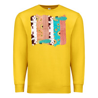 Lemon Western Cowhide Sunflower Jute Glitter Farm Life Brush Stroke Premium Sweatshirt - Bettercallsaul