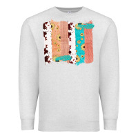 Oatmeal Heather Western Cowhide Sunflower Jute Glitter Farm Life Brush Stroke Premium Sweatshirt - Bettercallsaul