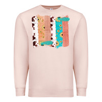 Pale Pink Western Cowhide Sunflower Jute Glitter Farm Life Brush Stroke Premium Sweatshirt - Bettercallsaul