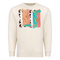 Sandshell Western Cowhide Sunflower Jute Glitter Farm Life Brush Stroke Premium Sweatshirt - Bettercallsaul
