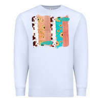White Western Cowhide Sunflower Jute Glitter Farm Life Brush Stroke Premium Sweatshirt - Bettercallsaul