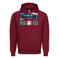 Burgundy baseball nana with leopard Zipper Hoodie - Zillion Design Studio