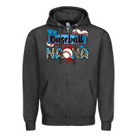 Charcoal Heather baseball nana with leopard Zipper Hoodie - Zillion Design Studio