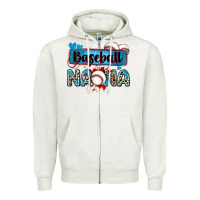 Oatmeal Heather baseball nana with leopard Zipper Hoodie - Zillion Design Studio