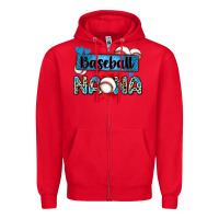 Red baseball nana with leopard Zipper Hoodie - Zillion Design Studio