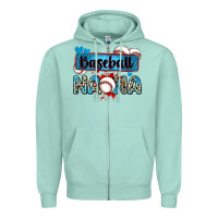 Seafoam baseball nana with leopard Zipper Hoodie - Zillion Design Studio