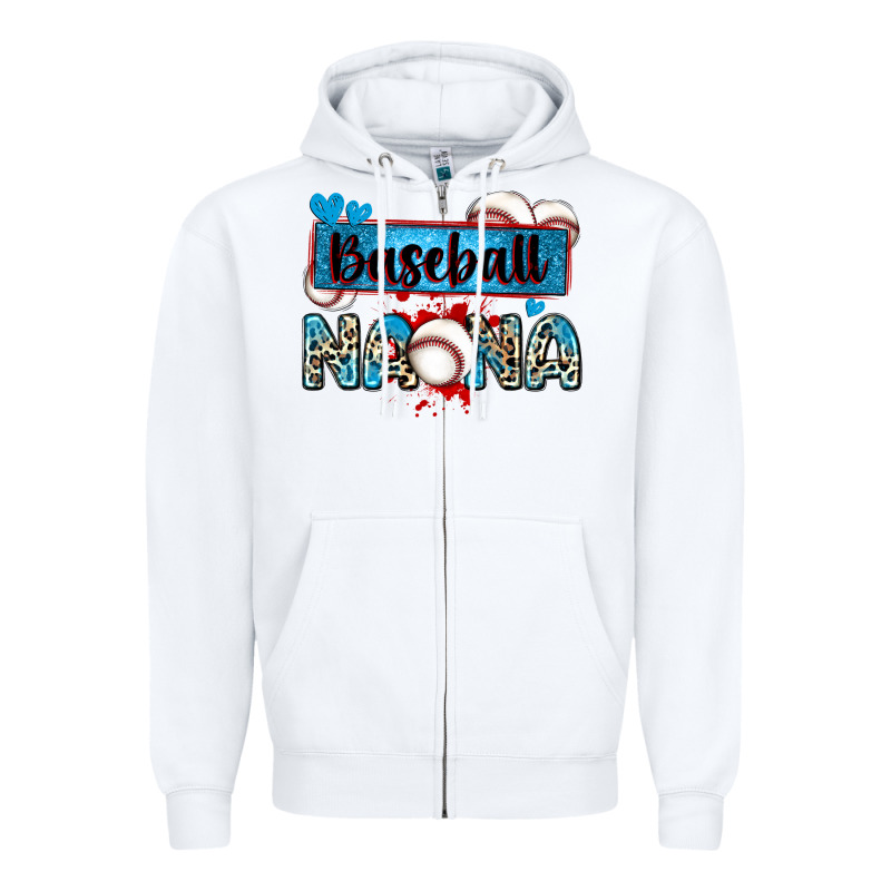 Baseball Nana With Leopard Zipper Hoodie by Zillion Design Studio | Teevron