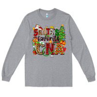 Heather Grey santa's favorite cna Long Sleeve Tee - Zillion Design Studio